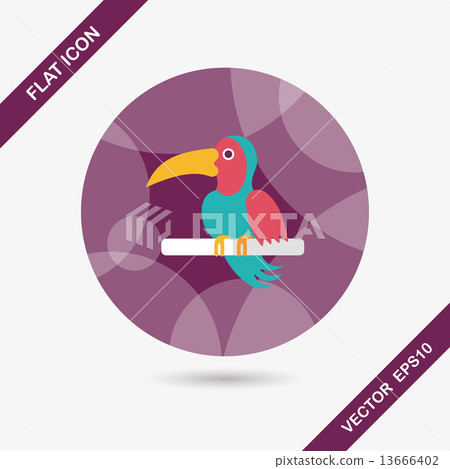 Pet parrot flat icon with long shadow, eps10 Pet parrot flat icon with long shadow, eps10 13666402