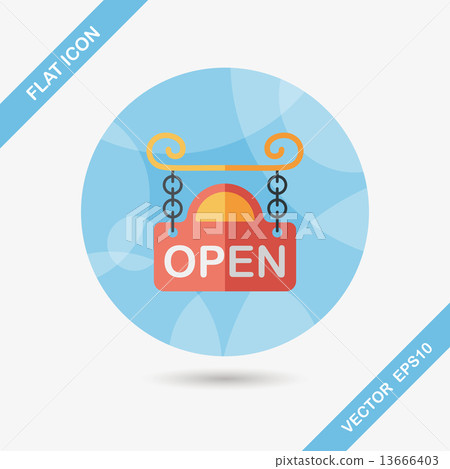 shopping store sign flat icon with long shadow,eps10 shopping store sign flat icon with long shadow,eps10 13666403