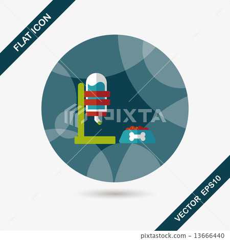 Pet water drinking flat icon with long shadow, eps10 13666440