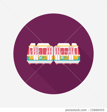Transportation subway flat icon with long shadow,eps10 13666443