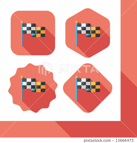 racing flags flat icon with long shadow,eps10 13666473