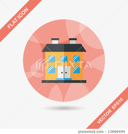 Building flat icon with long shadow,eps10 - Stock Illustration ...