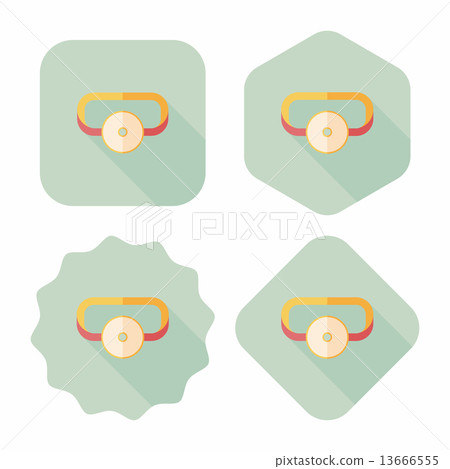 Doctor head mirror flat icon with long shadow 13666555