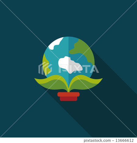 Environmental protection concept flat icon with long shadow,eps1 13666612