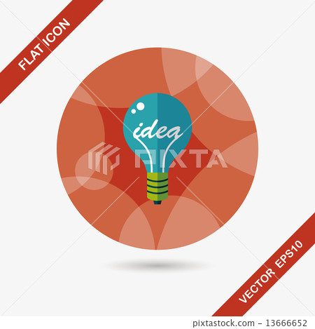 Light bulb flat icon with long shadow,eps10 - Stock Illustration ...