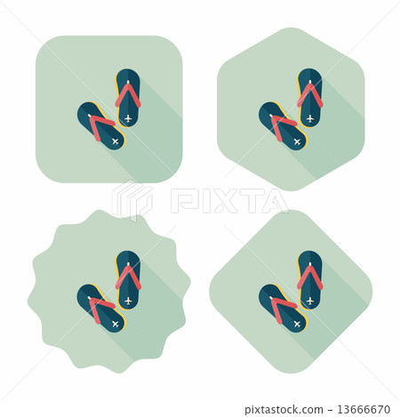 flip flop flat icon with long shadow - Stock Illustration [13666670 ...