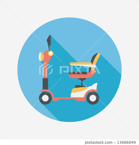 Transportation scooter flat icon with long shadow,eps10 Transportation scooter flat icon with long shadow,eps10 13666849