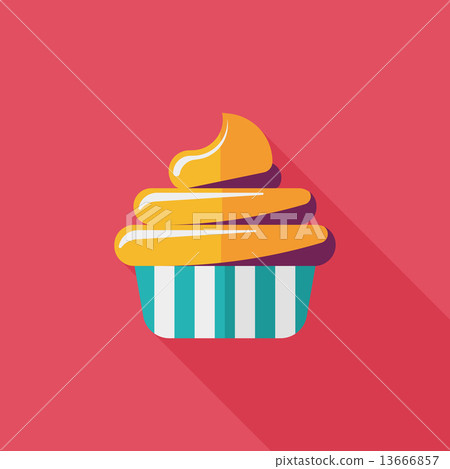 birthday cake flat icon with long shadow,eps10 - Stock Illustration ...