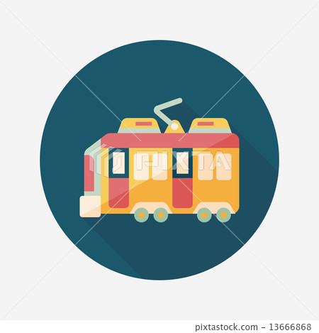 Transportation train flat icon with long shadow,eps10 13666868