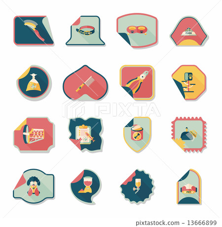 Pet sticker flat banner design background set, eps10 Pet sticker flat banner design background set, eps10 13666899