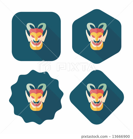 Halloween devil falt icon with long shadow,eps10 Halloween devil falt icon with long shadow,eps10 13666900