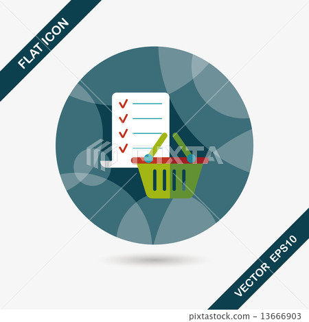 shopping list flat icon with long shadow,eps10 shopping list flat icon with long shadow,eps10 13666903