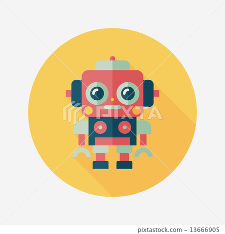 robot concept flat icon with long shadow,eps10 robot concept flat icon with long shadow,eps10 13666905