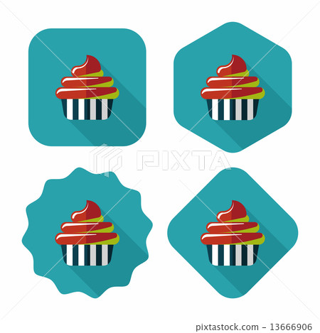 birthday cake flat icon with long shadow,eps10 birthday cake flat icon with long shadow,eps10 13666906