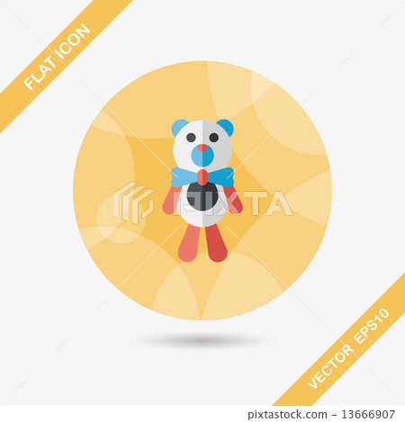 teddy bear flat icon with long shadow,eps10 teddy bear flat icon with long shadow,eps10 13666907
