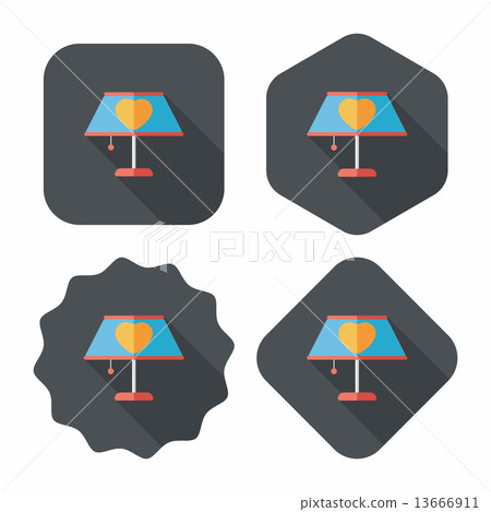 Valentine's Day heart lamp flat icon with long shadow,eps10 Valentine's Day heart lamp flat icon with long shadow,eps10 13666911