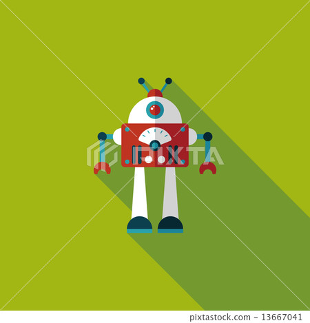 robot concept flat icon with long shadow,eps10 robot concept flat icon with long shadow,eps10 13667041