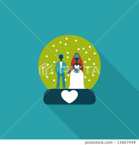 wedding couple flat icon with long shadow,eps10 wedding couple flat icon with long shadow,eps10 13667049