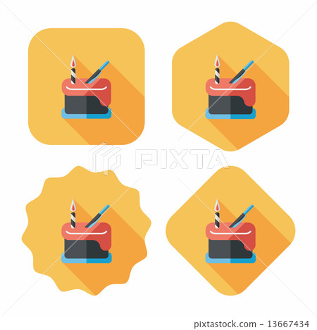 birthday cake flat icon with long shadow,eps10 - Stock Illustration ...