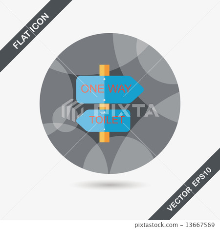 Signpost flat icon with long shadow,eps10 13667569