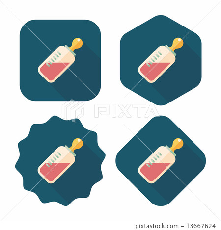 Baby's dummy flat icon with long shadow,EPS 10 13667624