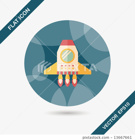 Spaceship flat icon with long shadow,eps10 Spaceship flat icon with long shadow,eps10 13667661