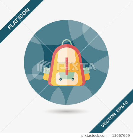 Backpack flat icon with long shadow,eps10 13667669