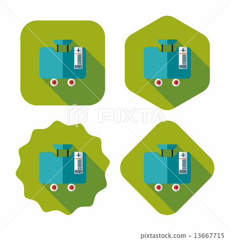 vintage travel suitcases, flat icon with long shadow vintage travel suitcases, flat icon with long shadow 13667715