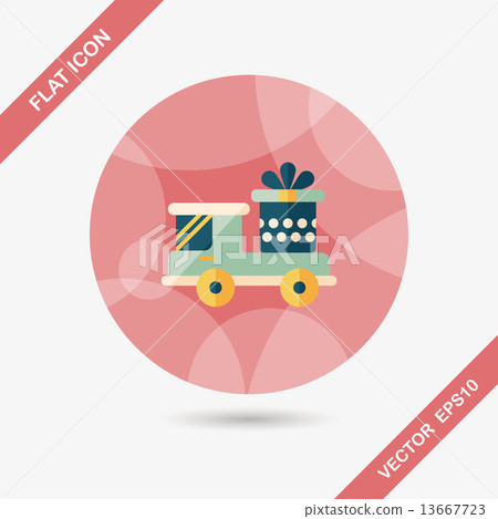 shopping cart flat icon with long shadow - Stock Illustration [13667723 ...