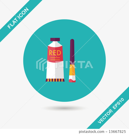 paint brush flat icon with long shadow,eps 10 paint brush flat icon with long shadow,eps 10 13667825