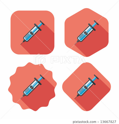syringe flat icon with long shadow syringe flat icon with long shadow 13667827