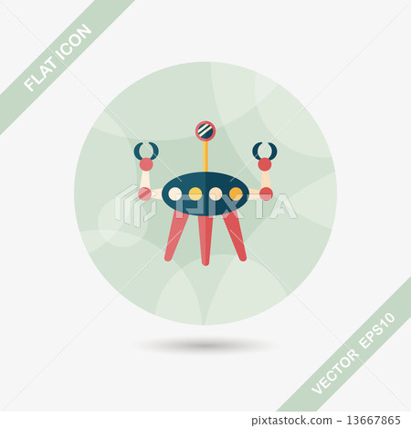 Space robot flat icon with long shadow,eps10 - Stock Illustration ...