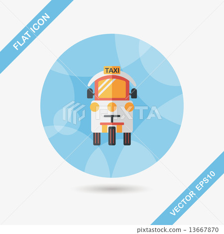 Transportation taxi flat icon with long shadow,eps10 13667870