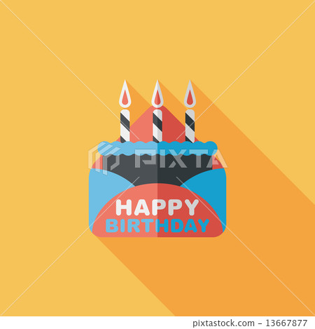 birthday card flat icon with long shadow,eps10 birthday card flat icon with long shadow,eps10 13667877