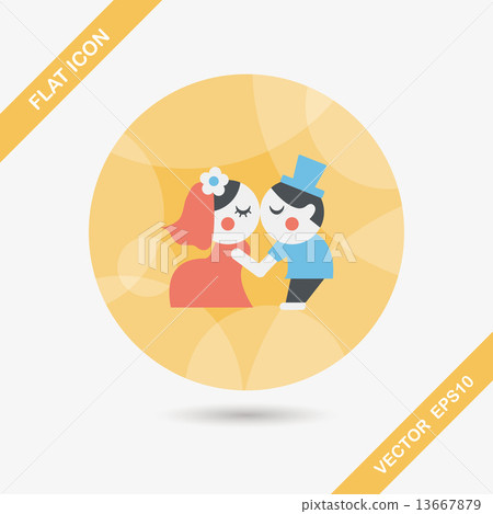 wedding couple flat icon with long shadow,eps10 wedding couple flat icon with long shadow,eps10 13667879