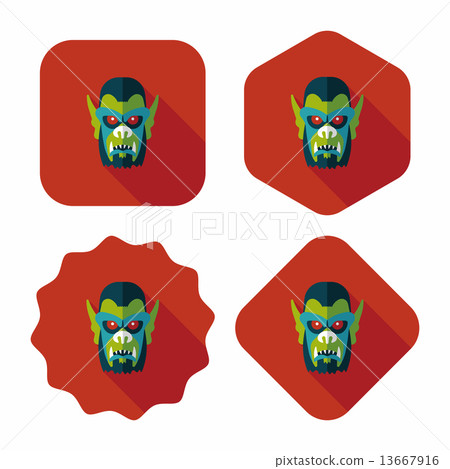 Halloween devil flat icon with long shadow,eps10 13667916