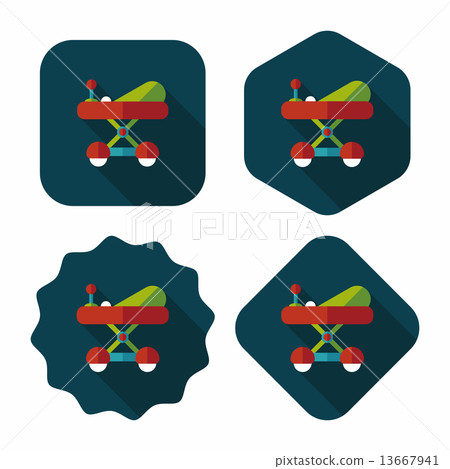 Baby walker flat icon with long shadow,eps10 Baby walker flat icon with long shadow,eps10 13667941