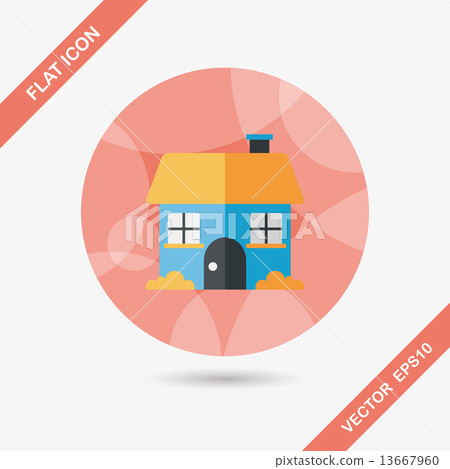Building house flat icon with long shadow,eps10 - Stock Illustration ...