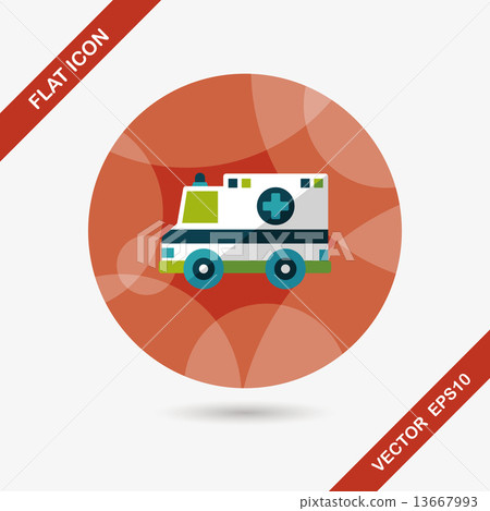 Transportation ambulance flat icon with long shadow,eps10 Transportation ambulance flat icon with long shadow,eps10 13667993