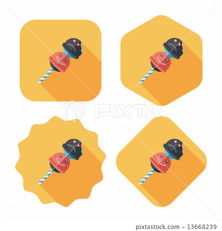 halloween candy flat icon with long shadow,eps10 13668239