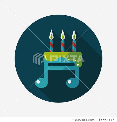 birthday cake flat icon with long shadow,eps10 - Stock Illustration ...