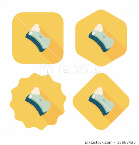 Kitchenware scouring pads flat icon with long shadow,eps10 13668426