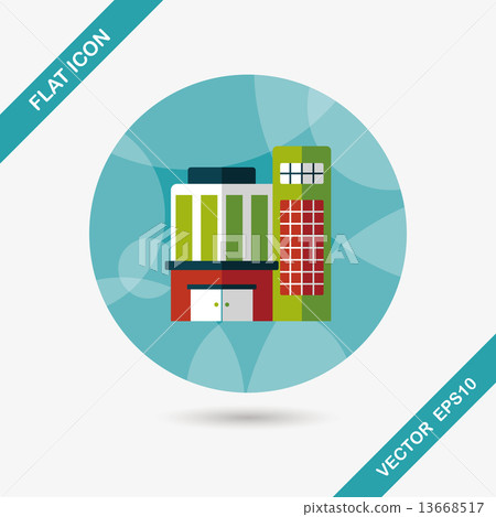 Building flat icon with long shadow,eps10 - Stock Illustration ...
