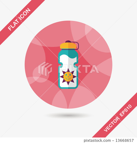 sports water bottle flat icon with long shadow,eps10 13668657