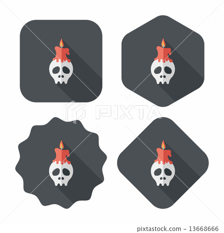 Skull flat icon with long shadow,eps10 13668666