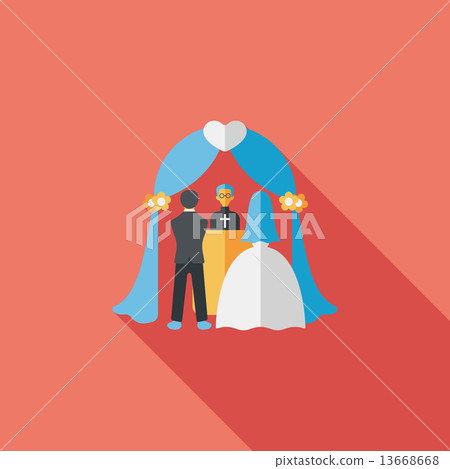 wedding ceremony flat icon with long shadow,eps10 13668668