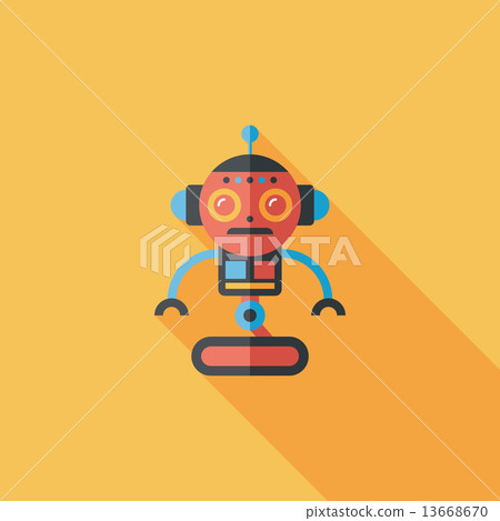 robot concept flat icon with long shadow,eps10 robot concept flat icon with long shadow,eps10 13668670