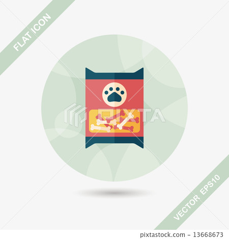 Pet dog food package flat icon with long shadow,eps10 Pet dog food package flat icon with long shadow,eps10 13668673