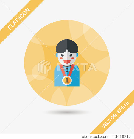 winning boy flat icon with long shadow,eps10 winning boy flat icon with long shadow,eps10 13668712