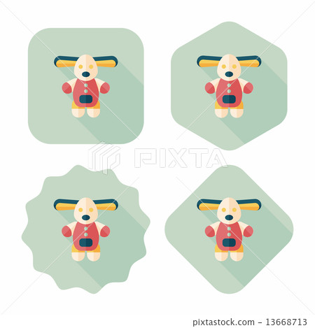 toy dog flat icon with long shadow,eps10 13668713